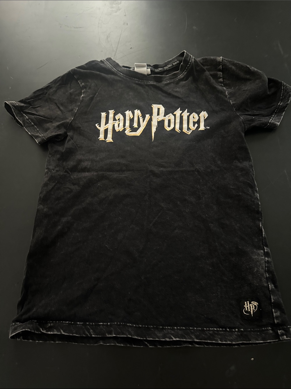 Warner Bros. Harry Potter Black Tee with Gold Logo